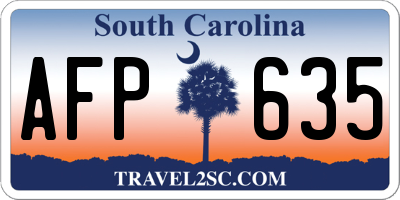 SC license plate AFP635