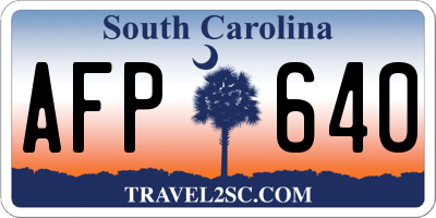 SC license plate AFP640