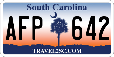 SC license plate AFP642