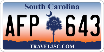 SC license plate AFP643