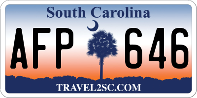 SC license plate AFP646