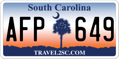 SC license plate AFP649