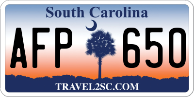 SC license plate AFP650