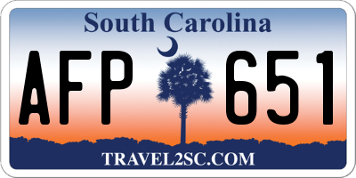 SC license plate AFP651
