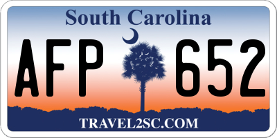 SC license plate AFP652