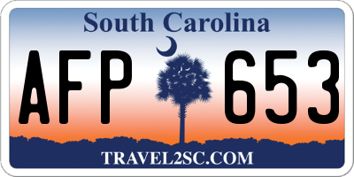 SC license plate AFP653
