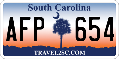 SC license plate AFP654