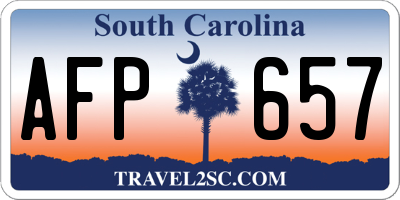 SC license plate AFP657