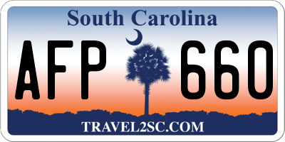 SC license plate AFP660