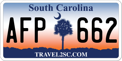SC license plate AFP662