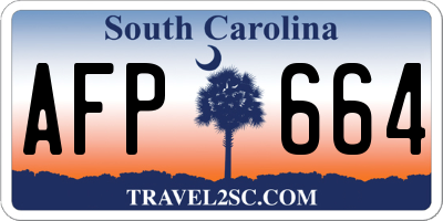 SC license plate AFP664