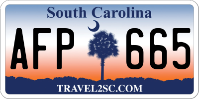 SC license plate AFP665