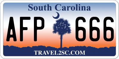 SC license plate AFP666