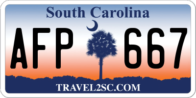 SC license plate AFP667