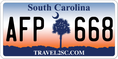 SC license plate AFP668