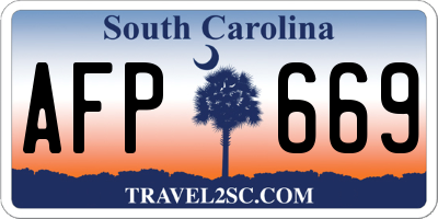 SC license plate AFP669