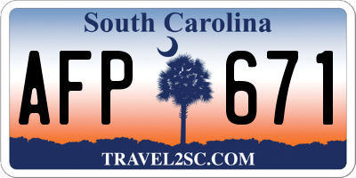 SC license plate AFP671