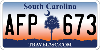 SC license plate AFP673
