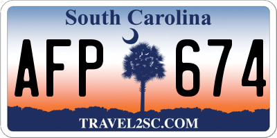 SC license plate AFP674