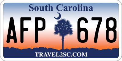 SC license plate AFP678