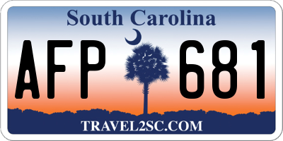 SC license plate AFP681