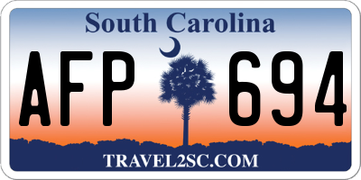 SC license plate AFP694