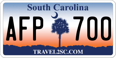 SC license plate AFP700