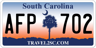 SC license plate AFP702