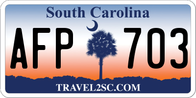 SC license plate AFP703