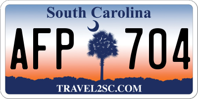 SC license plate AFP704