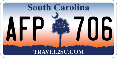 SC license plate AFP706