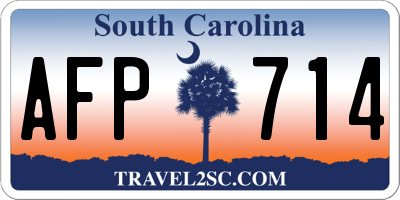 SC license plate AFP714