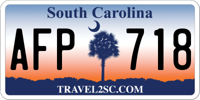 SC license plate AFP718