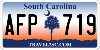 SC license plate AFP719