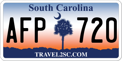 SC license plate AFP720