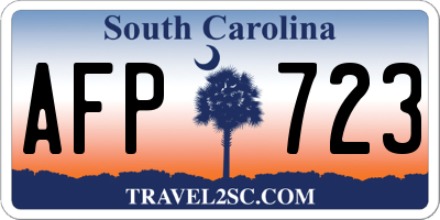 SC license plate AFP723