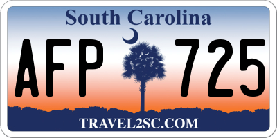 SC license plate AFP725
