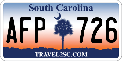 SC license plate AFP726
