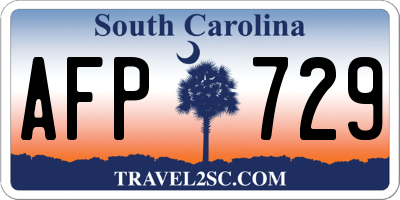 SC license plate AFP729