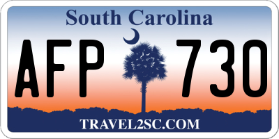 SC license plate AFP730