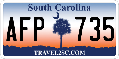 SC license plate AFP735