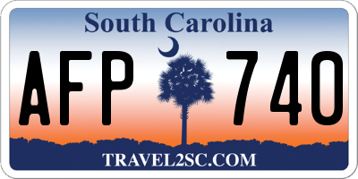 SC license plate AFP740