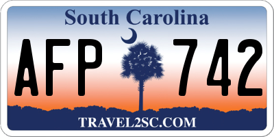 SC license plate AFP742