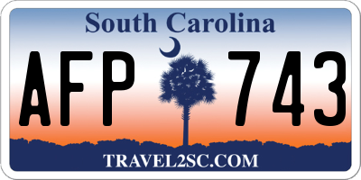 SC license plate AFP743