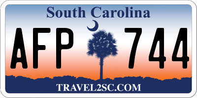 SC license plate AFP744
