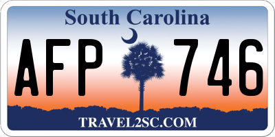 SC license plate AFP746