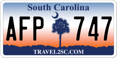 SC license plate AFP747