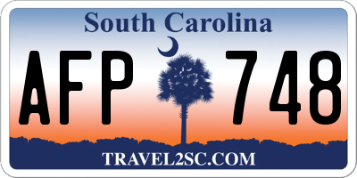 SC license plate AFP748
