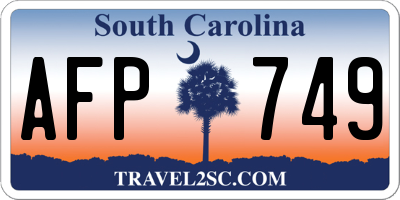 SC license plate AFP749