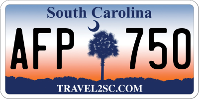 SC license plate AFP750